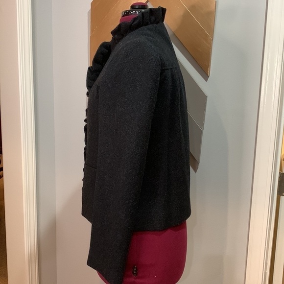 Ruffle detail J. Crew pea coat - Picture 3 of 9